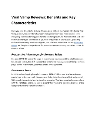 Elevate Your E-Commerce: Viral Vamp Reviews in Focus!