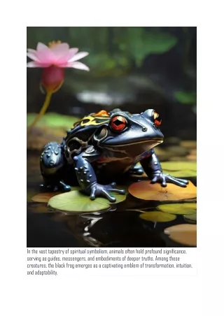 Unlocking the Mystical Secrets of the Black Frog: A Journey to Spiritual Enlight