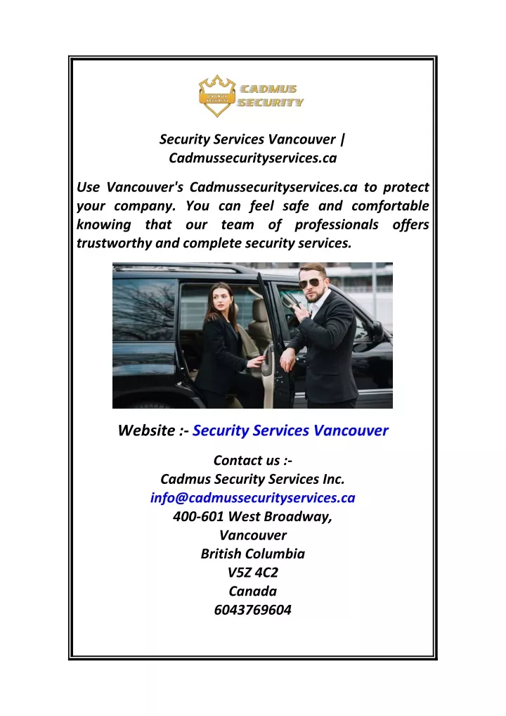 security services vancouver