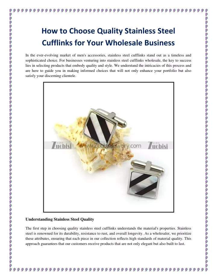 how to choose quality stainless steel cufflinks