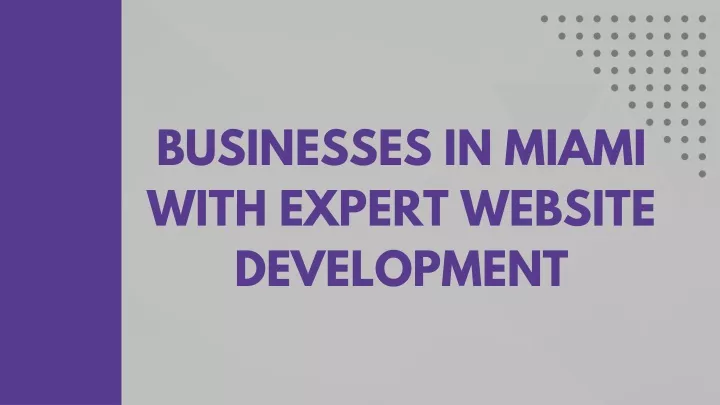 businesses in miami with expert website