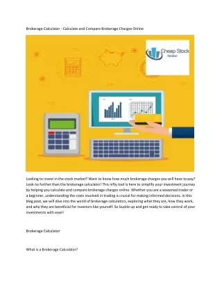 brokerage calculator calculate and compare