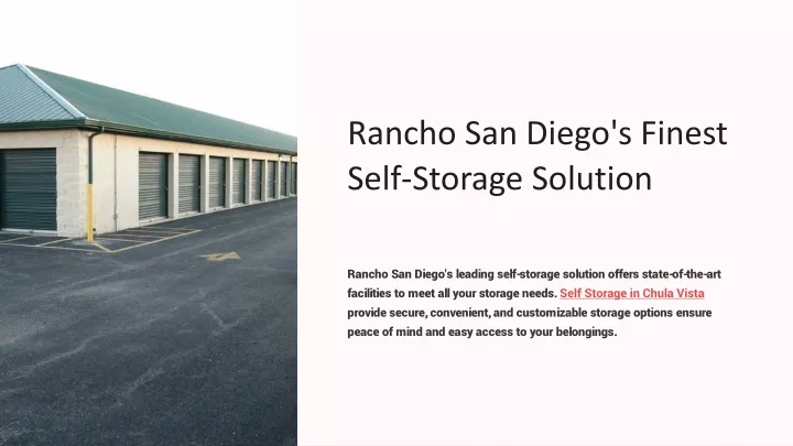 rancho san diego s finest self storage solution