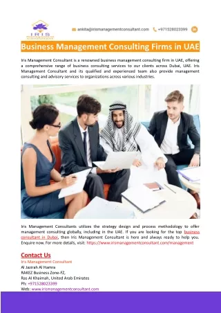 Business Management Consulting Firms in UAE