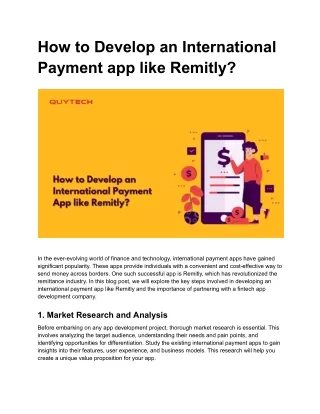 How to develop International Payment app like Remitly