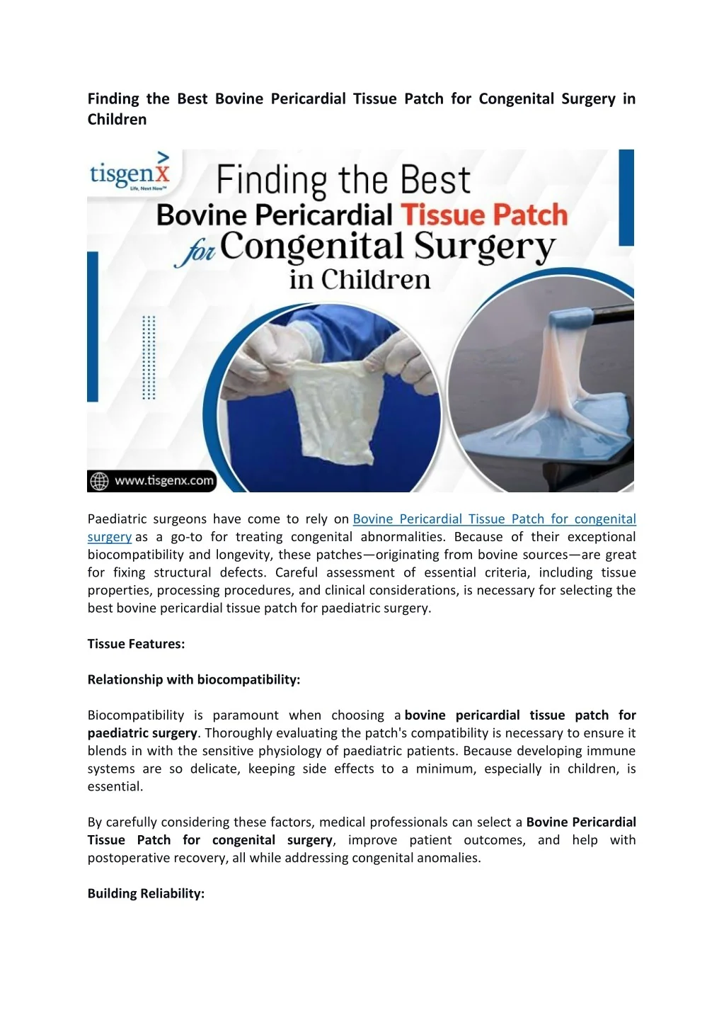PPT - Finding the Best Bovine Pericardial Tissue Patch for Congenital ...