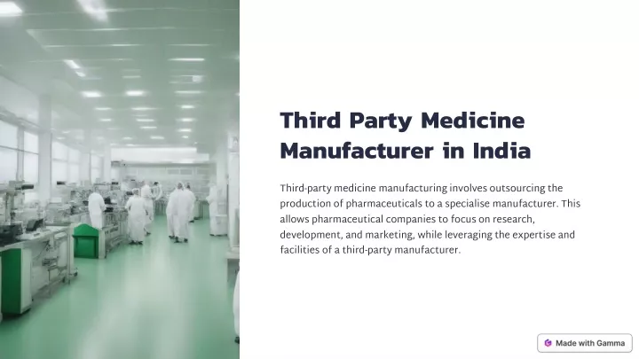 third party medicine manufacturer in india