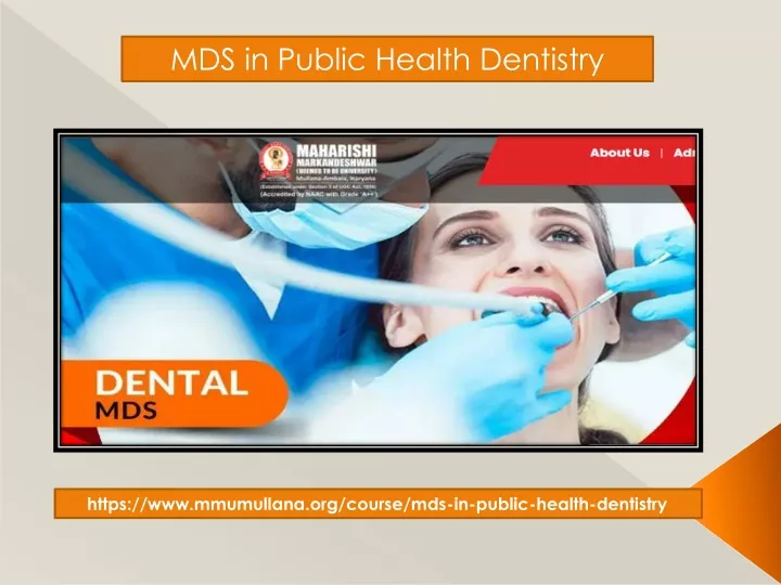 mds in public health dentistry