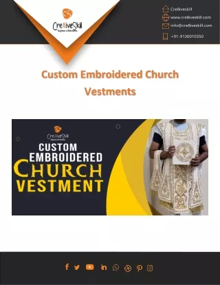 Custom-Made Embroidered Church Vestments | Cre8iveSkill