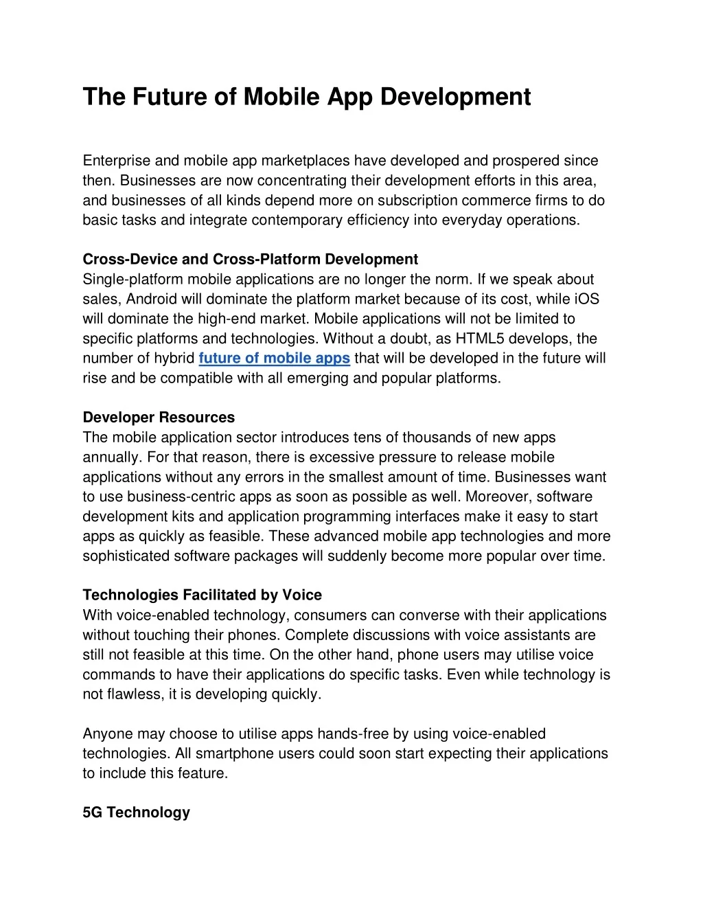 PPT - The Future of Mobile App Development (1) PowerPoint Presentation ...