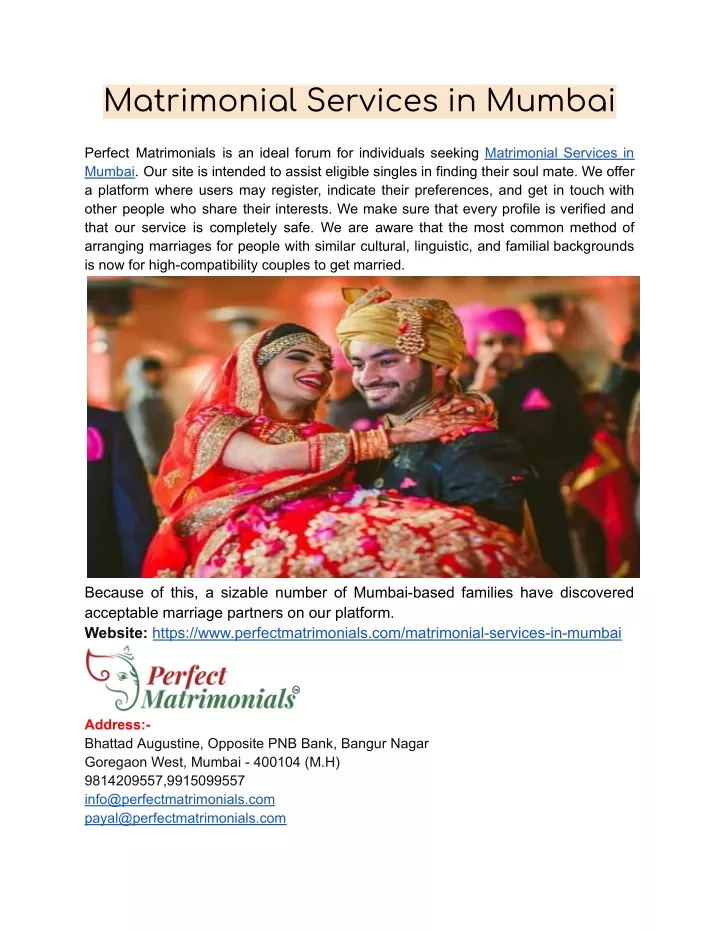 matrimonial services in mumbai