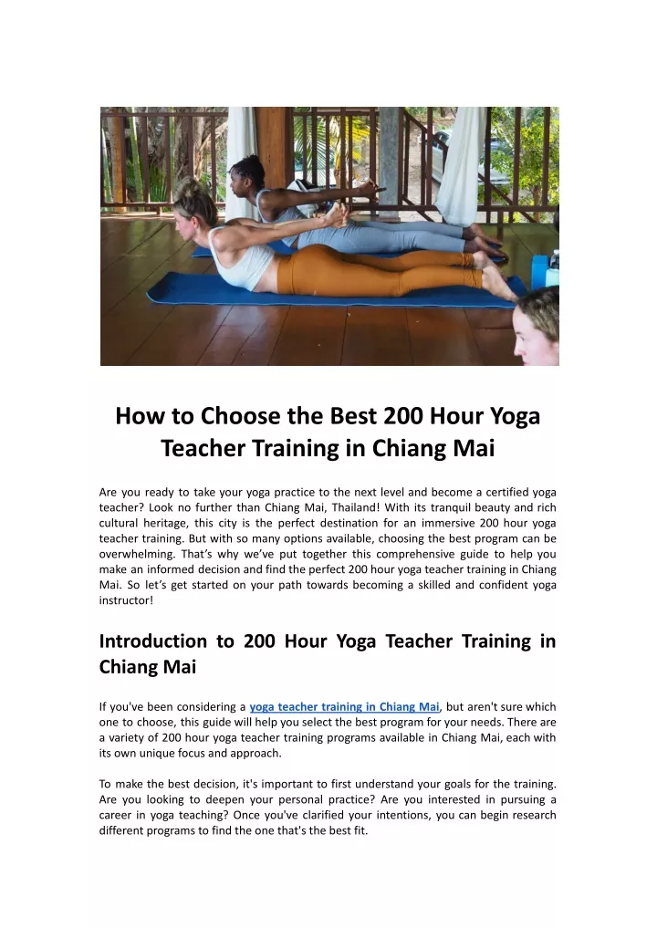 how to choose the best 200 hour yoga teacher