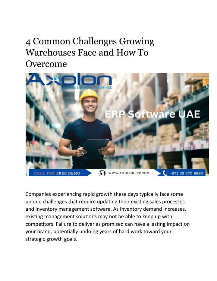4 common challenges growing warehouses face
