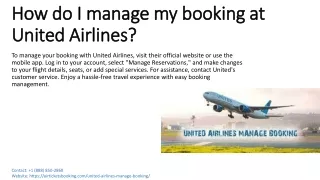 What does United Airlines manage booking feature do?