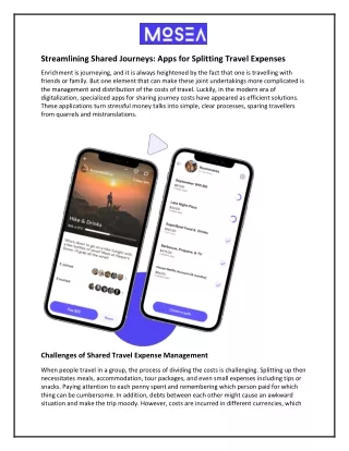 Streamlining Shared Journeys: Apps for Splitting Travel Expenses