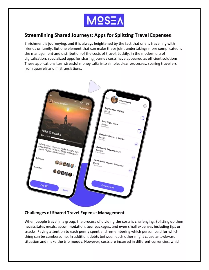 streamlining shared journeys apps for splitting