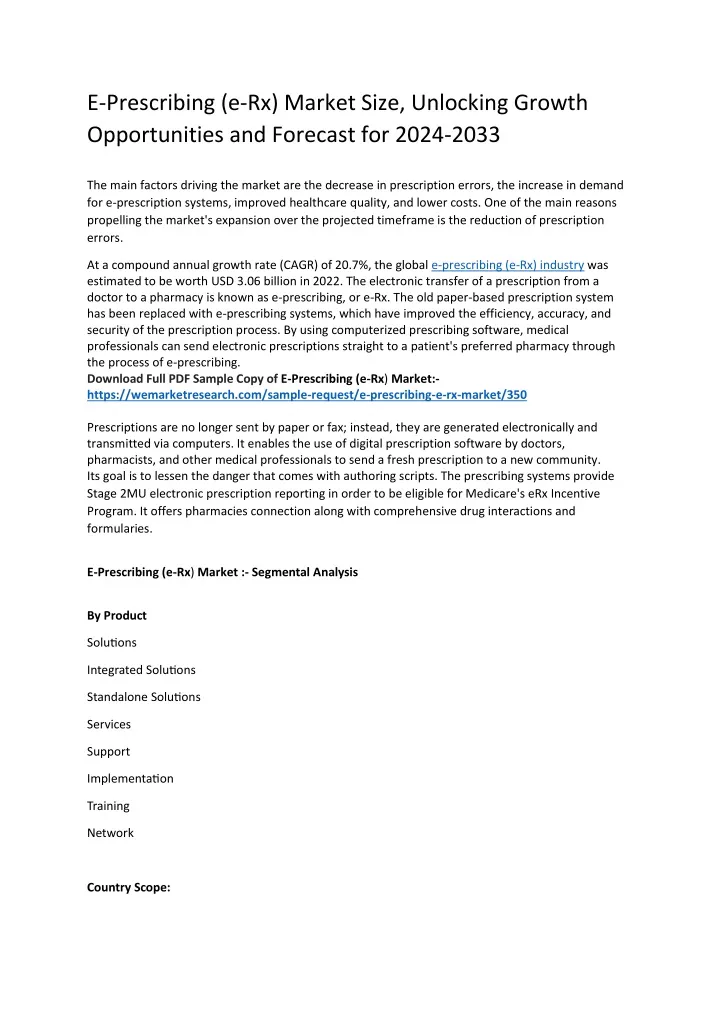 e prescribing e rx market size unlocking growth