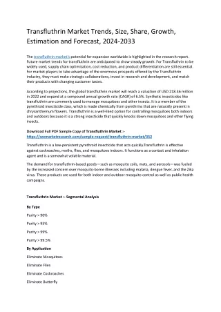 transfluthrin market trends size share growth