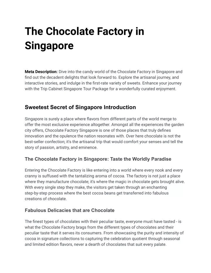 the chocolate factory in singapore