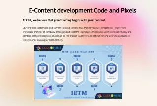 e content development code and pixels
