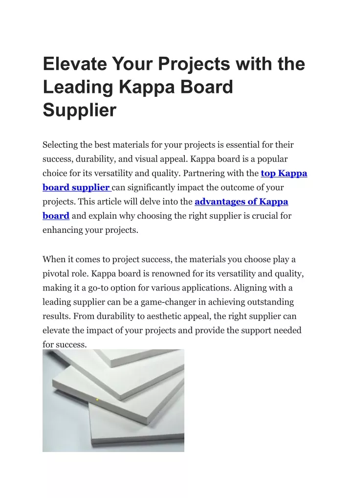 elevate your projects with the leading kappa