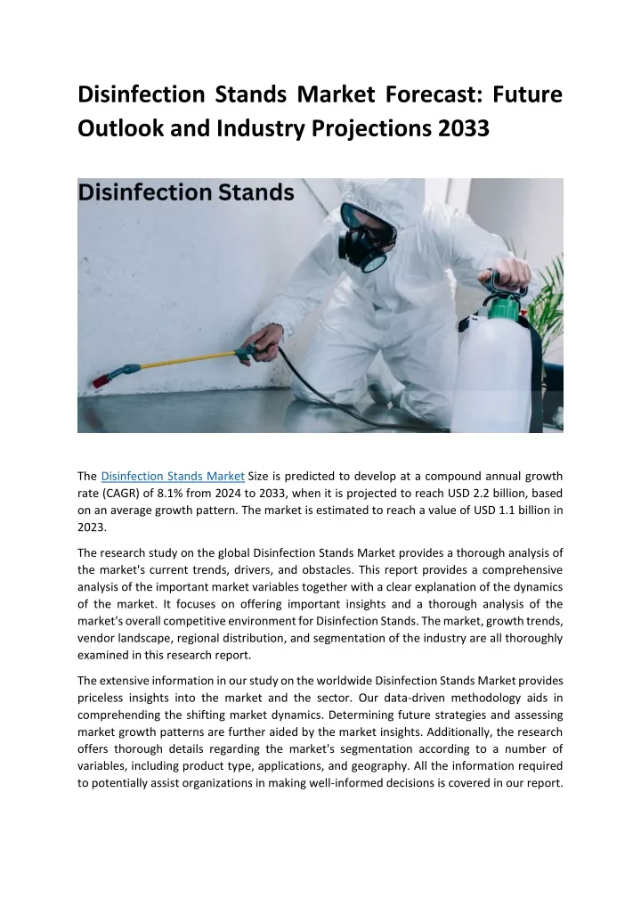 disinfection stands market forecast future