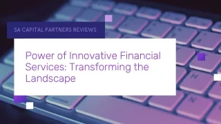 Review of SA Capital Partners: An Easy Guide to Innovative Finance