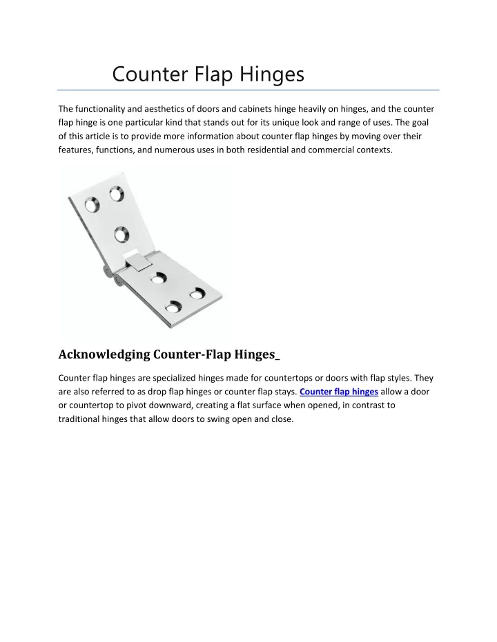 counter flap hinges