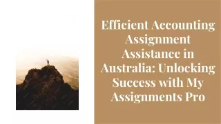 Reliable Accounting Assignment Help in Australia - Expert Assistance