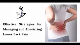 Effective Strategies for Managing and Alleviating Lower Back Pain