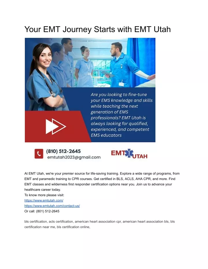 your emt journey starts with emt utah