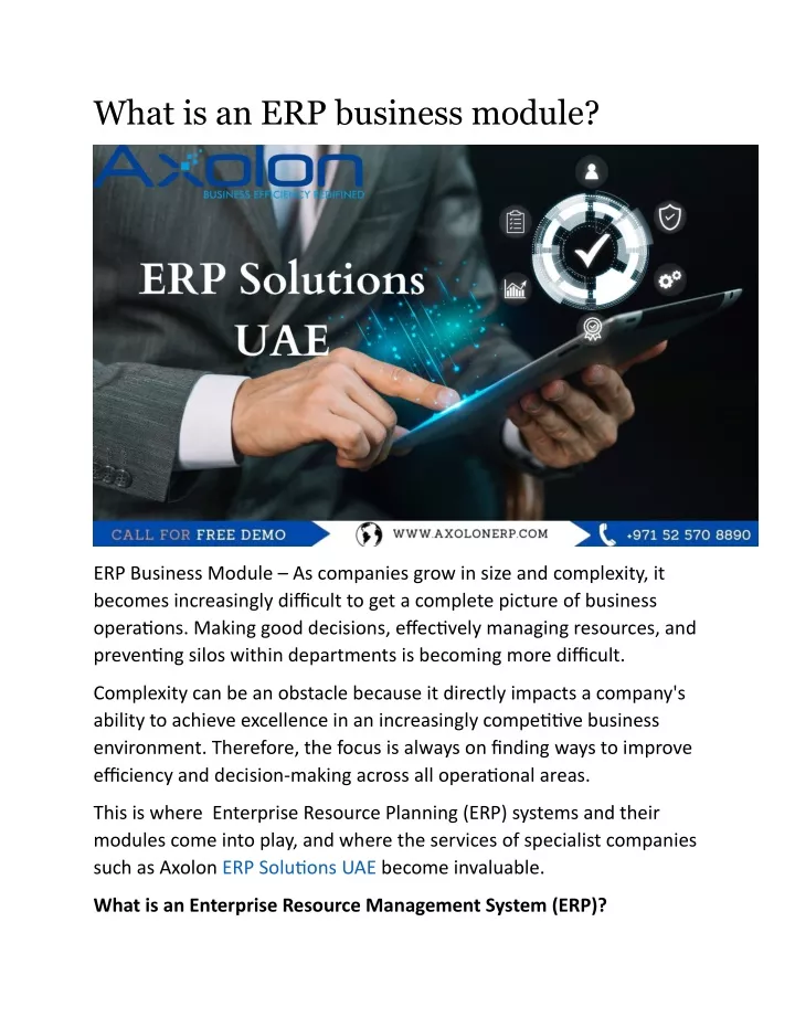 what is an erp business module