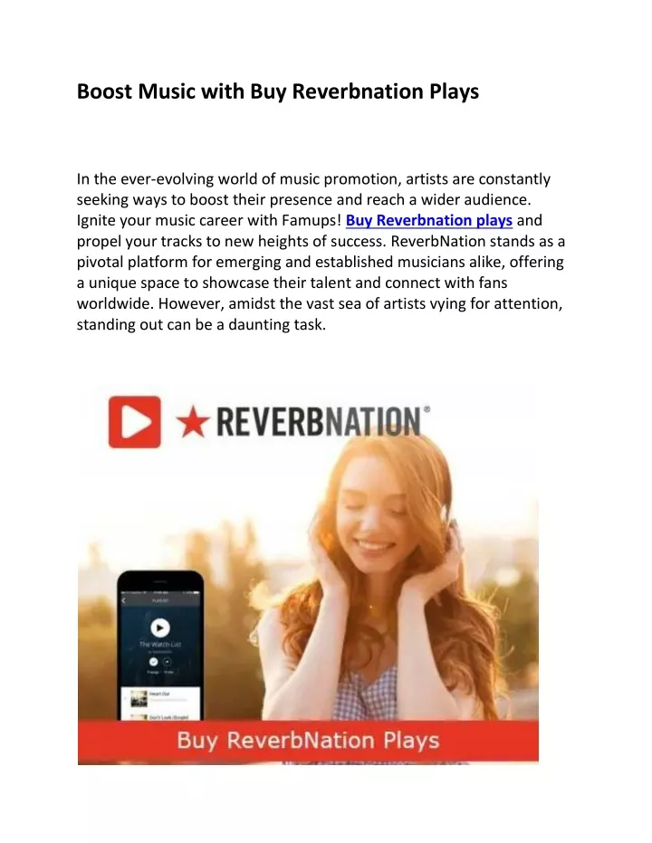 boost music with buy reverbnation plays