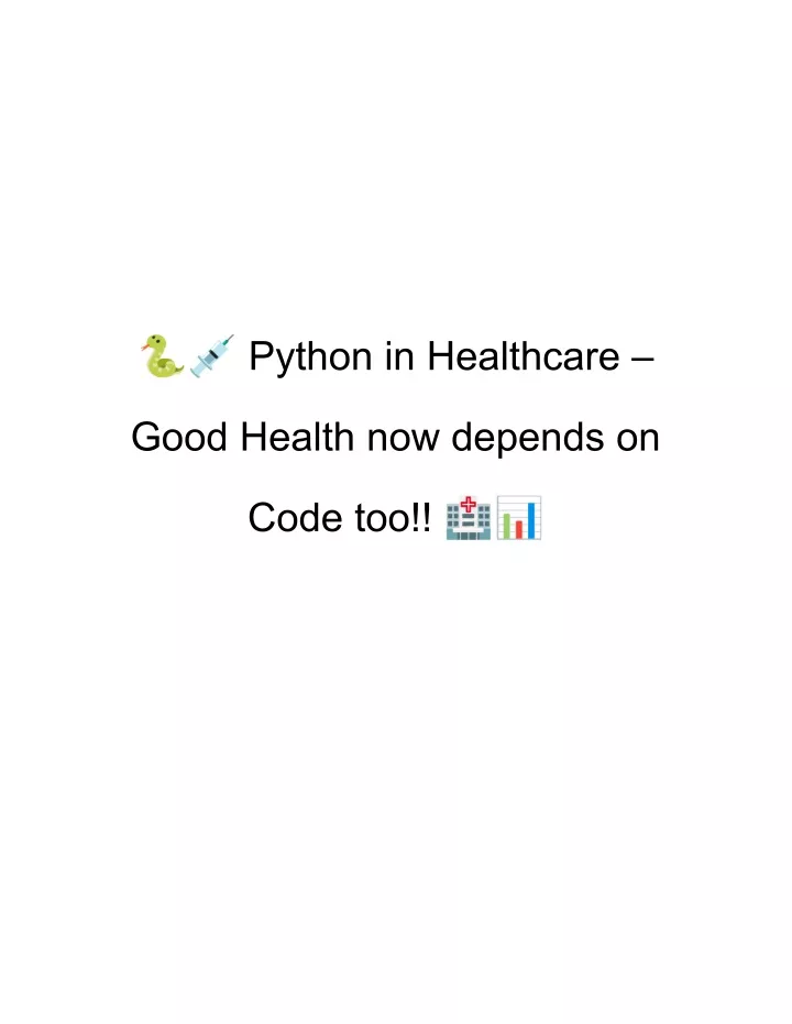 python in healthcare