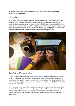 Words at Their Best_ The Transformative Power of Online Editing and Proofreading Services