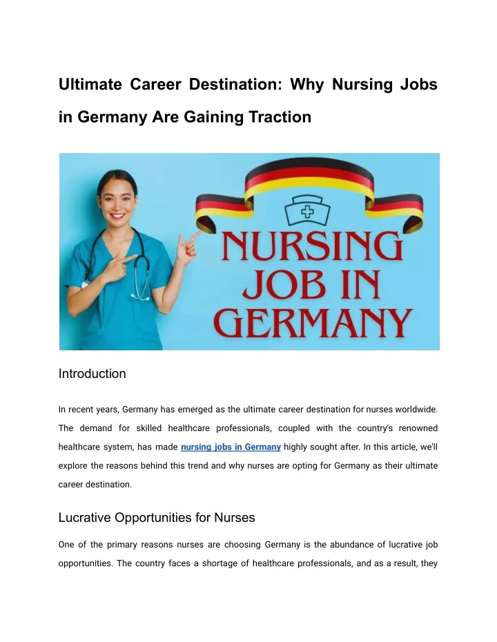 ultimate career destination why nursing jobs