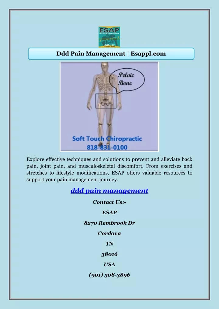 ddd pain management esappl com