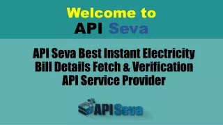 API Seva Best Instant Electricity Bill Details Fetch & Verification API Service Provider