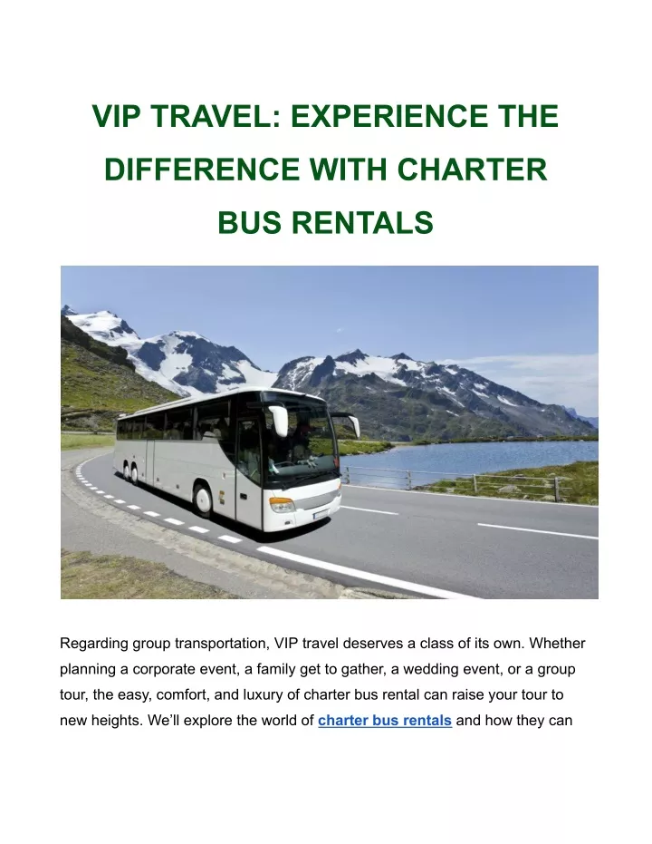 vip travel experience the