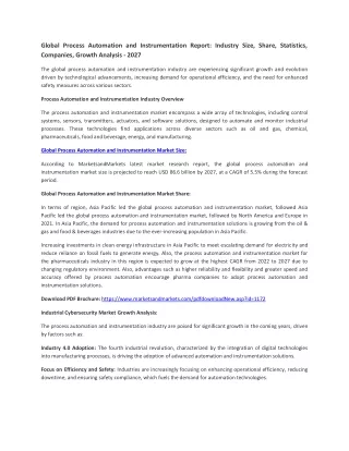 global process automation and instrumentation