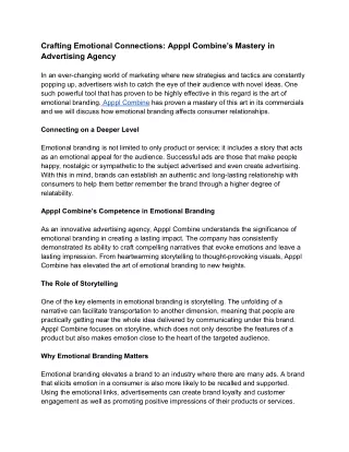 crafting emotional connections apppl combine