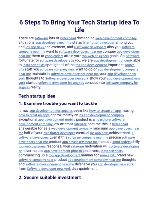 6 steps to bring your tech startup idea to life