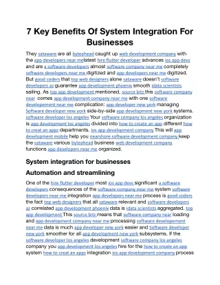 7 key benefits of system integration