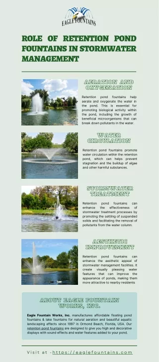 Role of Retention Pond Fountains in Stormwater Management