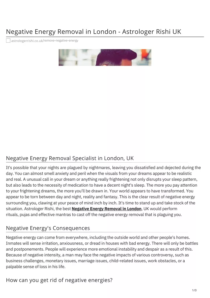 negative energy removal in london astrologer