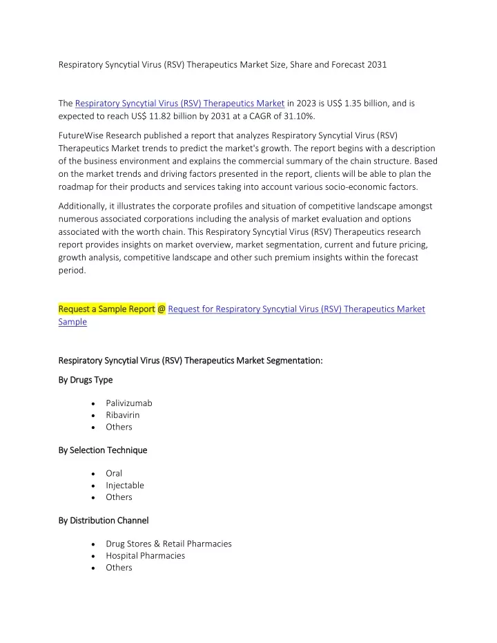 respiratory syncytial virus rsv therapeutics