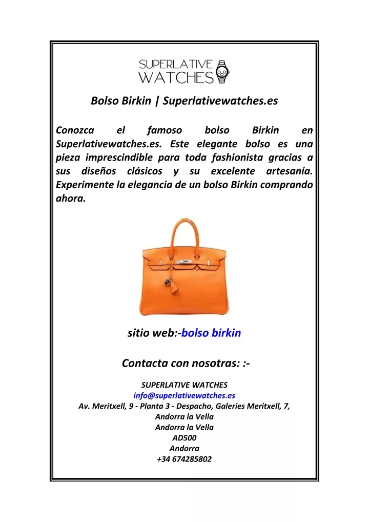 bolso birkin superlativewatches es