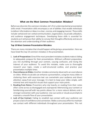 what are the most common presentation mistakes