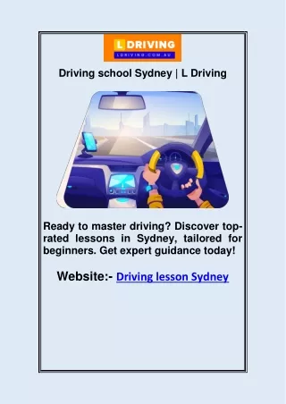 Driving lesson Sydney | L Driving
