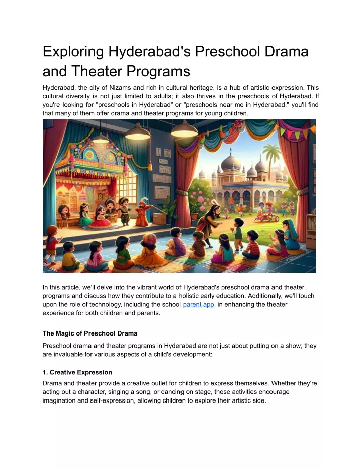 exploring hyderabad s preschool drama and theater